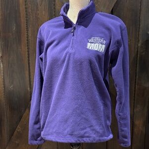 Western University “mom” Purple Quarter-Zip Fleece Pullover size M